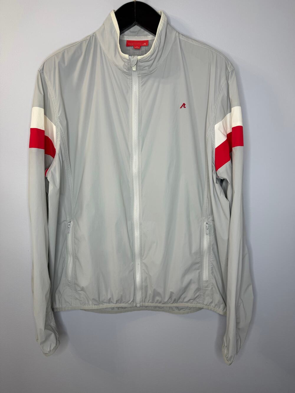 Redvanly Clemont Jacket Mens Lightweight Full Zip Activewear Beige Red XL